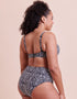 Curvy Kate Wild Horizon Bandeau Strapless Multiway Bikini Top Black Print