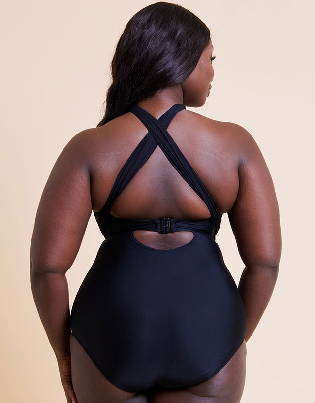 Curvy Kate Wrapsody Bandeau Strapless Multiway Swimsuit Black