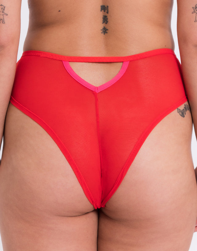 Curvy Kate Elementary High Waist Brazilian Red/Pink