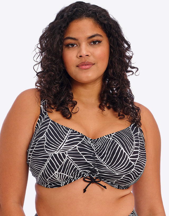 Elomi Kata Beach Adjustable Bikini Top Black Print