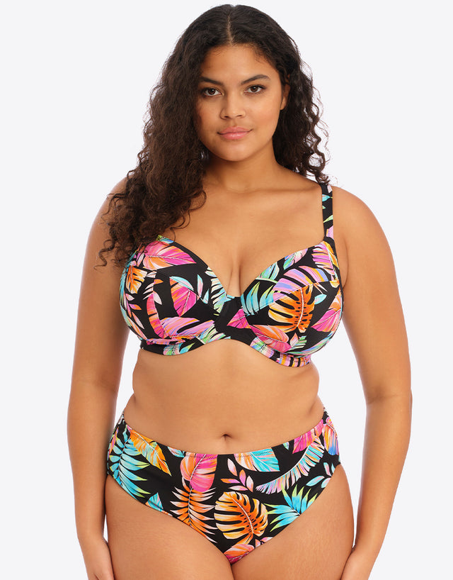Elomi Tropical Falls Mid Rise Bikini Brief Black