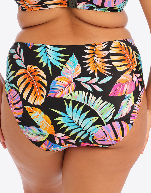 Elomi Tropical Falls Mid Rise Bikini Brief Black