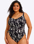 Elomi Echo Shell Non-Wired Swimsuit Black/White Print