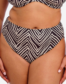 Elomi Fiji Falls Mid Rise Bikini Brief Black Stripe