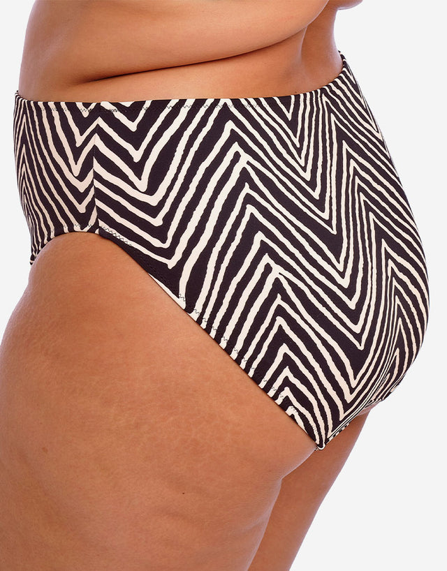 Elomi Fiji Falls Mid Rise Bikini Brief Black Stripe