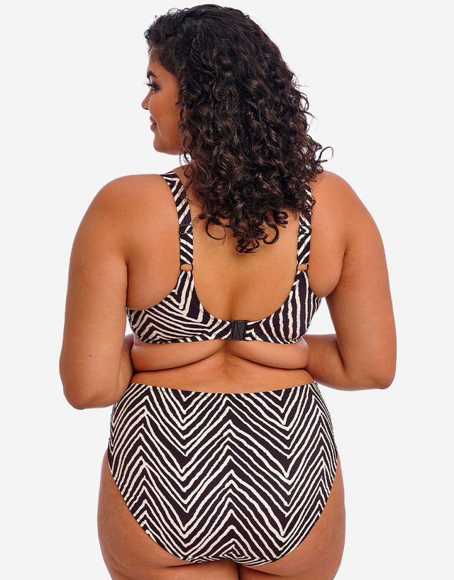 Elomi Fiji Falls Plunge Bikini Top Black Stripe