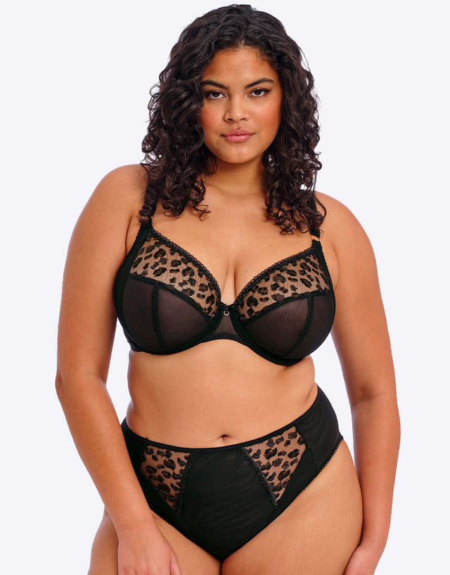 Elomi Namrah Bandless Plunge Bra Jet Black