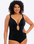 Elomi Plain Sailing Non-Wired Plunge Swimsuit Black