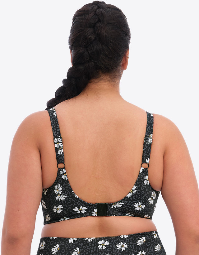 Elomi Plain Sailing Plunge Bikini Top Black Daisy