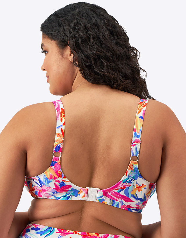Elomi Savaneta Plunge Bikini Top White Print