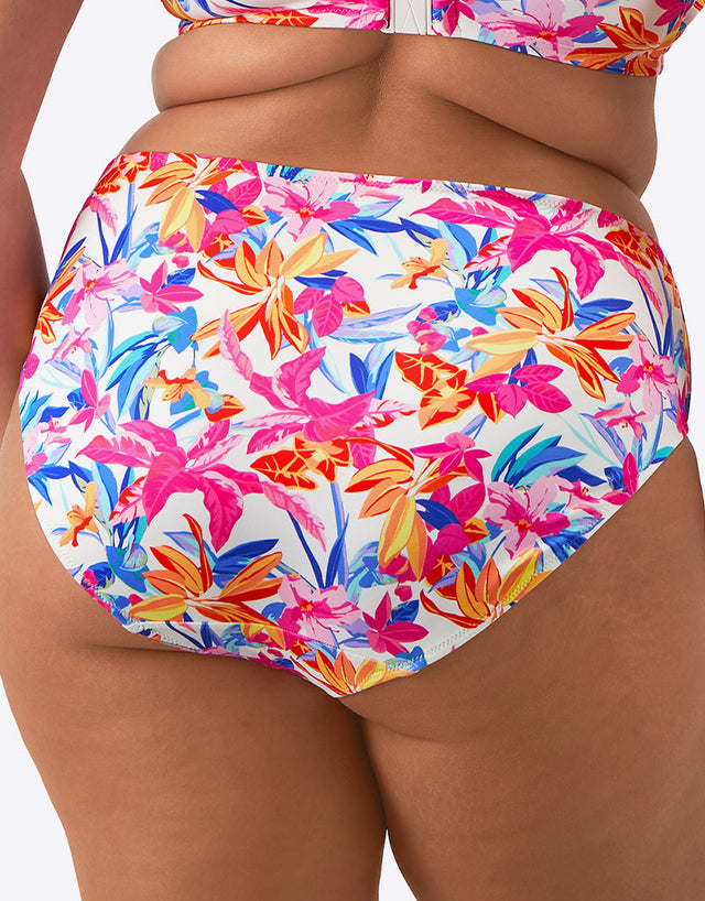 Elomi Savaneta Mid Rise Bikini Brief White Print