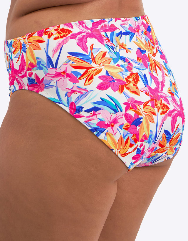 Elomi Savaneta Mid Rise Bikini Brief White Print