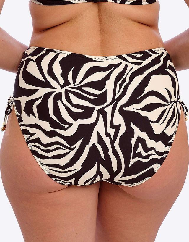 Fantasie Aruba Nights High Waist Bikini Brief Black & Cream Print