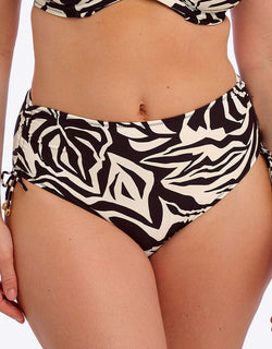 Fantasie Aruba Nights High Waist Bikini Brief Black & Cream Print