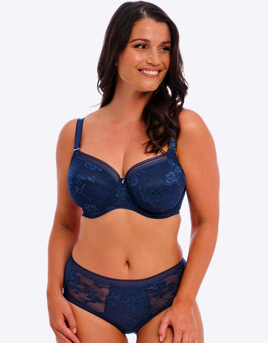 Fantasie Fusion Lace Full Cup Side Support Bra French Navy Blue