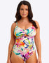 Fantasie Iguazu Falls Twist Front Swimsuit White Multi Print