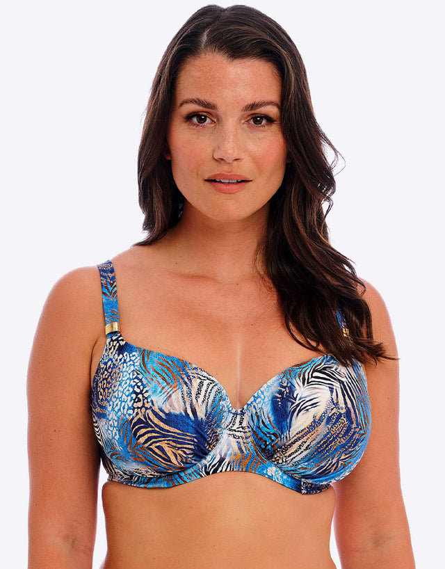 Fantasie Seraya Sands Full Cup Bikini Top Denim Blue Print