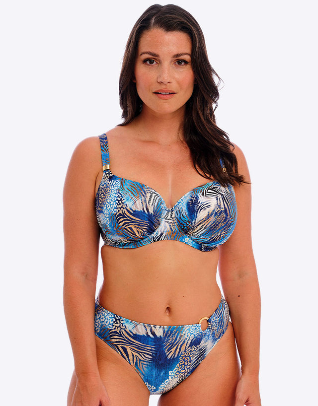 Fantasie Seraya Sands Mid Rise Bikini Brief Denim Blue Print