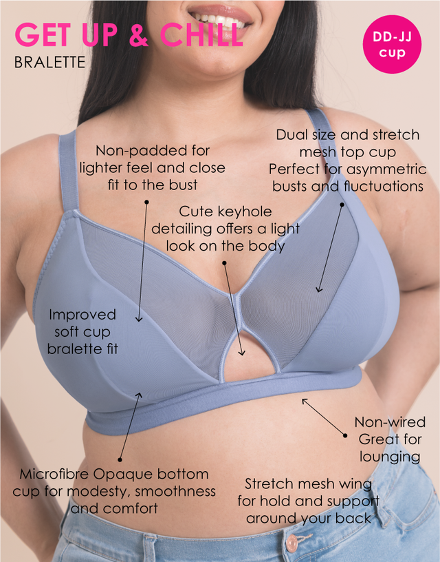 Curvy Kate Get Up and Chill Non-Wired Bralette Slate Blue