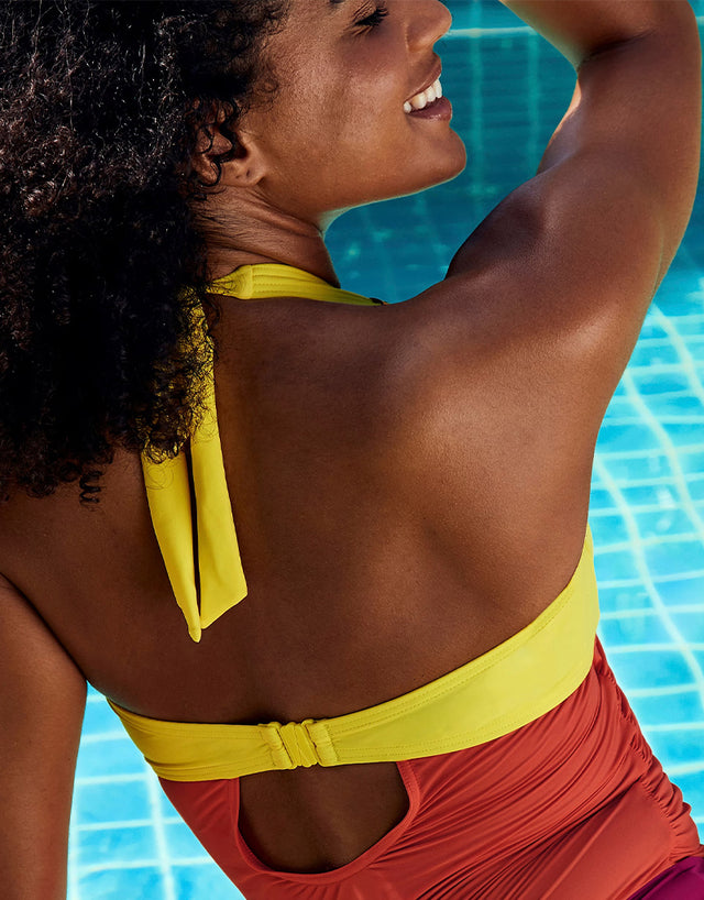 Figleaves Colourblock Swimsuit Sunrise