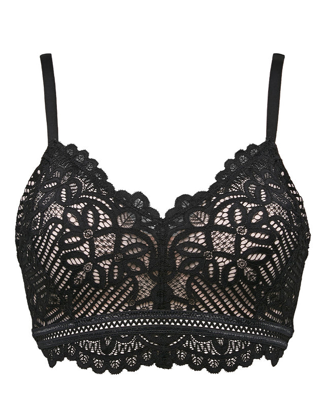 Figleaves Harper Underwired Lace Bralette Black