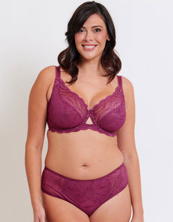 Flirtelle Elise Balcony Bra Berry Purple