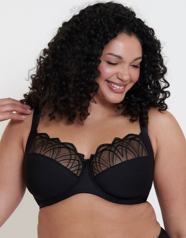 Flirtelle Emilie Deco Full Cup Side Support Bra Black
