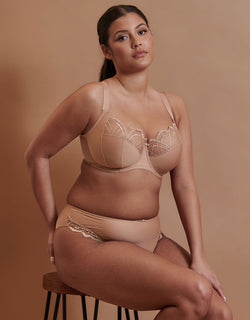 Flirtelle Emilie Deco Full Cup Side Support Bra Cafe Au Lait