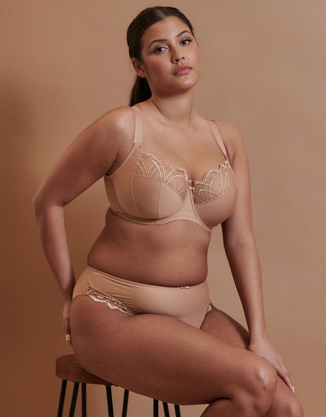 Flirtelle Emilie Deco Full Cup Side Support Bra Cafe Au Lait