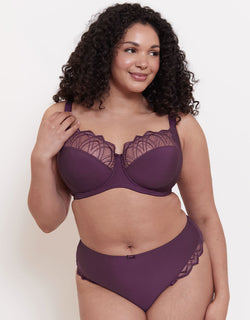 Flirtelle Emilie Deco Full Cup Side Support Bra Deep Purple