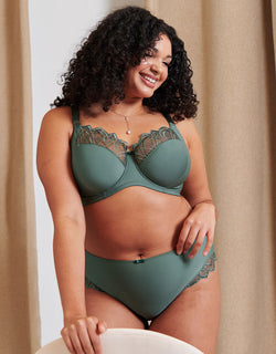 Flirtelle Emilie Deco Full Cup Side Support Bra Dusky Green