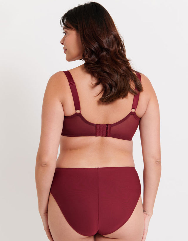 Flirtelle Emilie Deco Full Cup Side Support Bra Oxblood