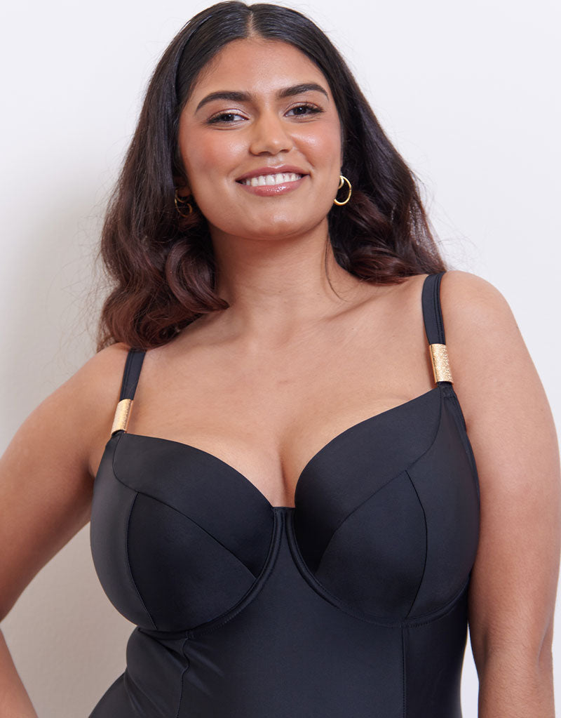 Flirtelle Maya Bay Balcony Swimsuit Black