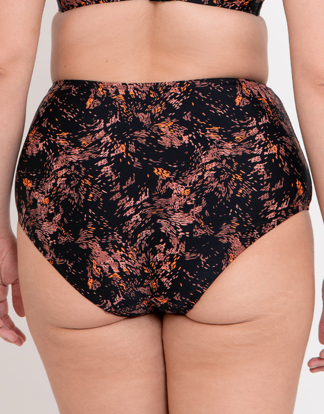 Flirtelle Maya Bay High Waist Bikini Brief Black Print