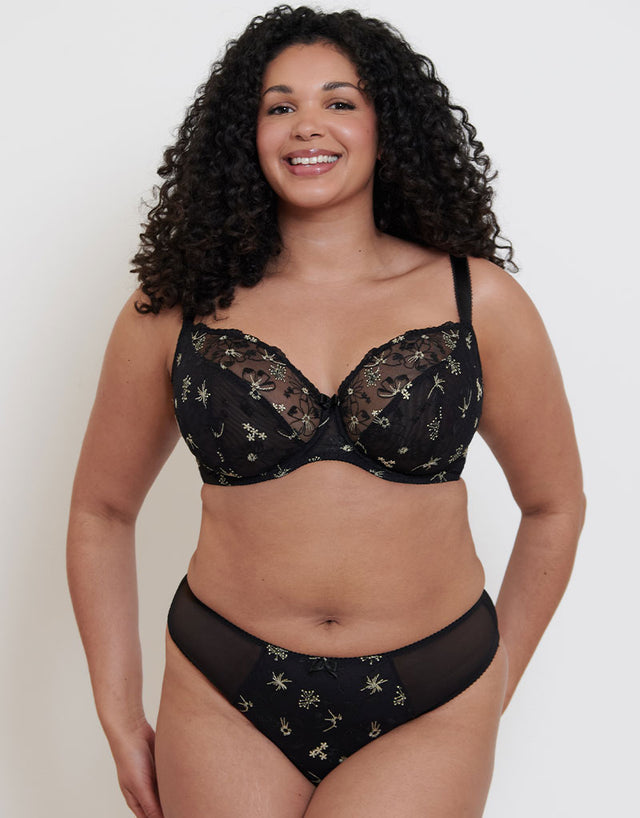 Flirtelle Rosie Brazilian Brief Black/Gold