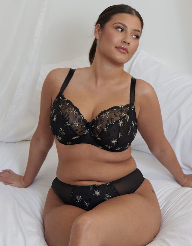 Flirtelle Rosie Brazilian Brief Black/Gold