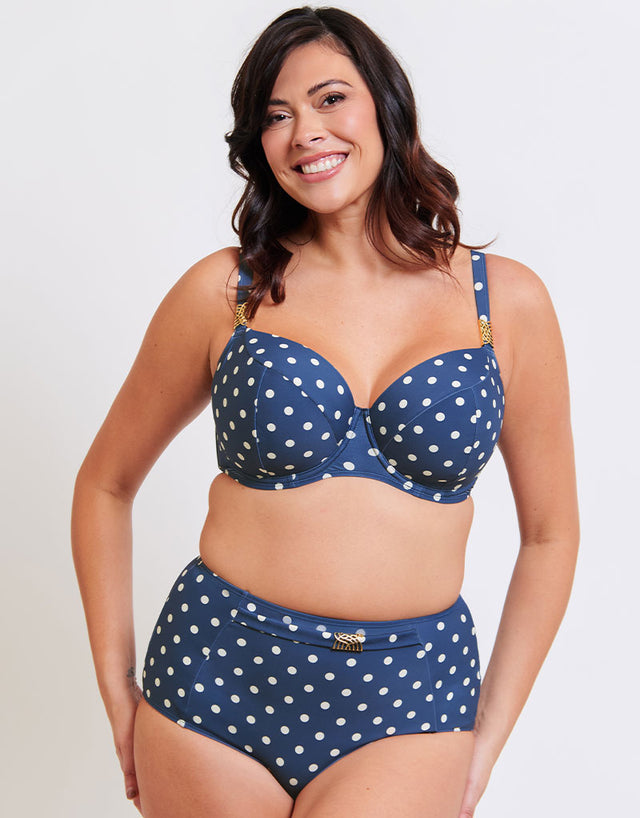 Flirtelle Salento Coast High Waist Bikini Brief Polka Dot Print