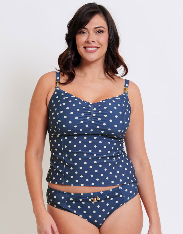 Flirtelle Salento Coast Wired Balcony Tankini Top Polka Dot Print