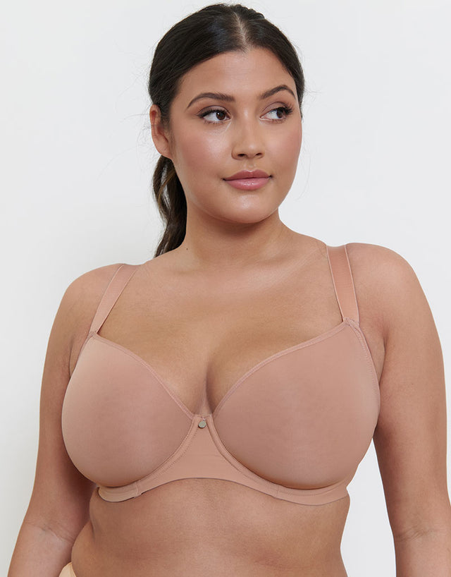 Flirtelle Spacer T-Shirt Plunge Bra Latte