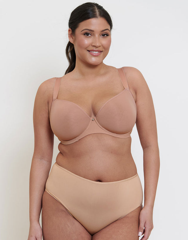 Flirtelle Spacer T-Shirt Plunge Bra Latte