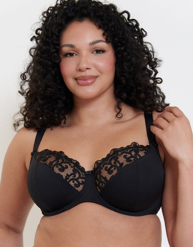 Flirtelle Swirl Balcony Bra Black
