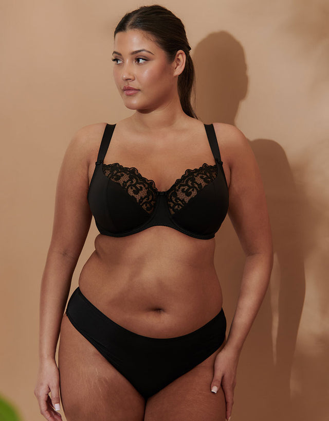 Flirtelle Swirl Balcony Bra Black