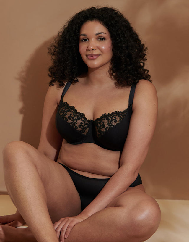 Flirtelle Swirl Balcony Bra Black