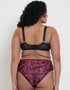 Flirtelle Swirl Balcony Bra Black Floral Print