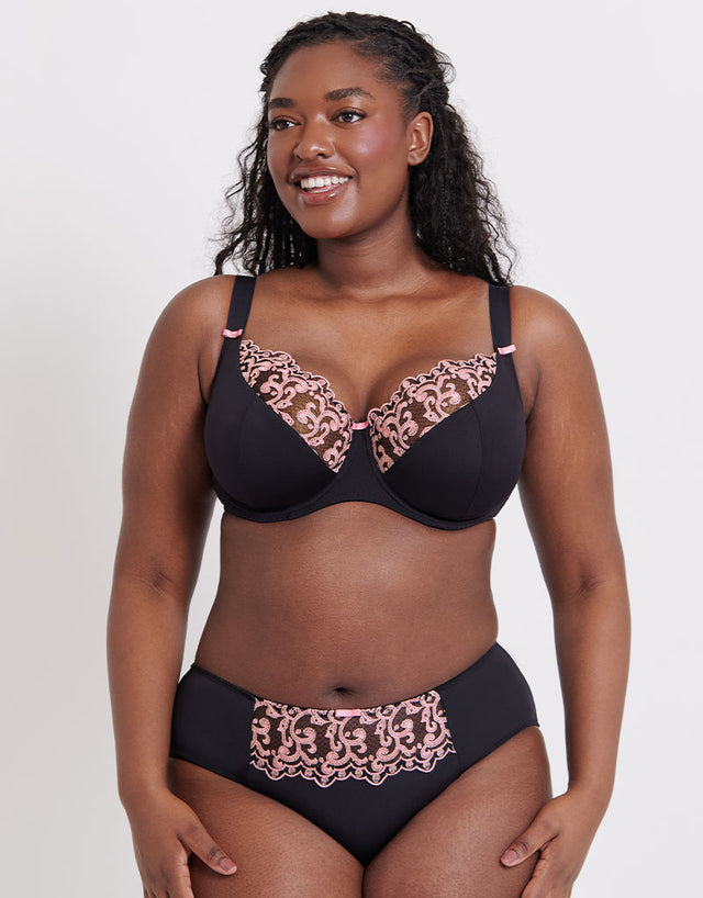 Flirtelle Swirl Brief Black/Blush