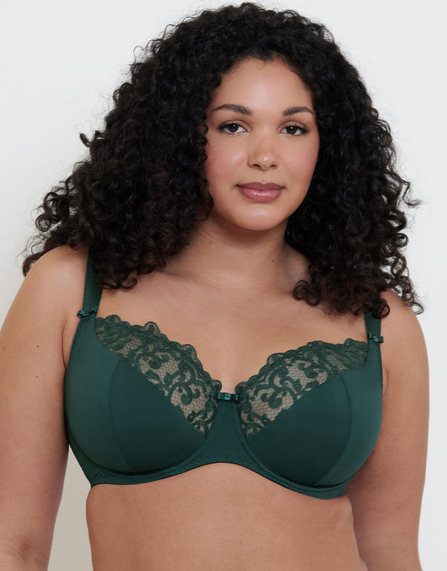 Flirtelle Swirl Balcony Bra Deep Green