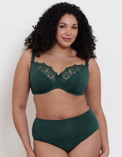 Flirtelle Swirl Balcony Bra Deep Green