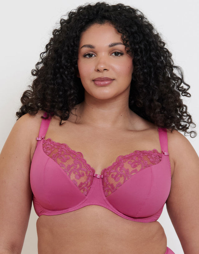Flirtelle Swirl Balcony Bra Magenta Pink