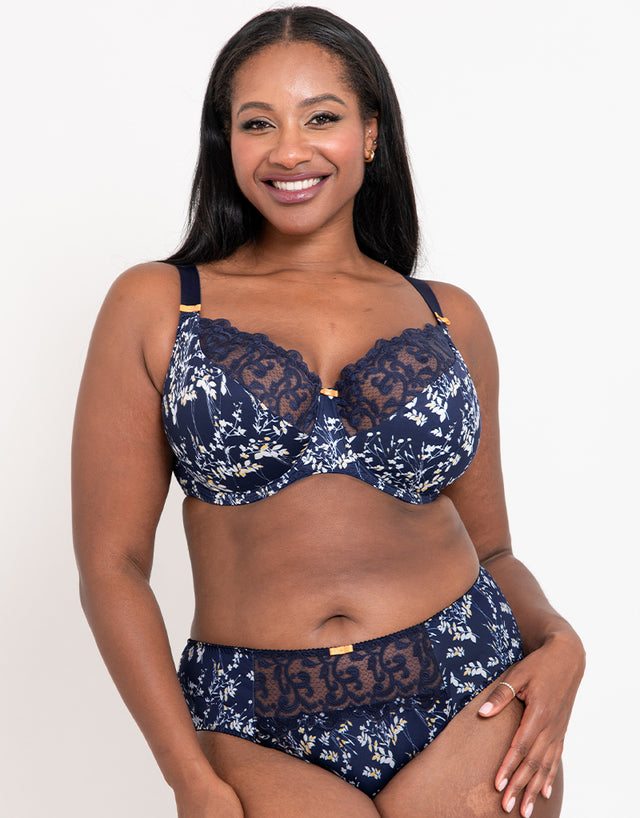 Flirtelle Swirl Brief Navy Print