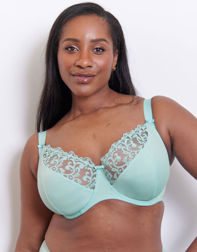 Flirtelle Swirl Balcony Bra Spearmint Blue